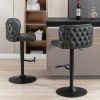 A&A Furniture,Swivel Barstools Adjusatble Seat Height, Modern PU Upholstered Bar Stools with the whole Back Tufted