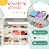 Kids Bookshelf Toy Storage Organizer with 17 Bins and 5 Bookshelves