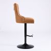 A&A Furniture,Aged and Retro PU Swivel Barstools Adjusatble Seat Height from 26-33 Inch